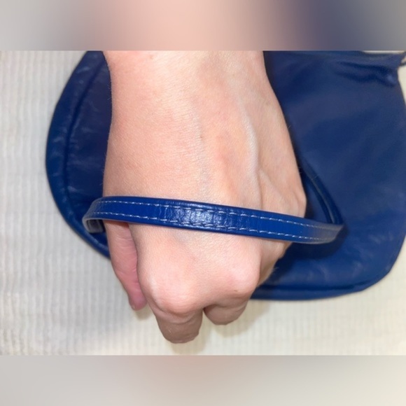 Women’s Isadora dark royal blue 100% genuine Leather‎ crossbody purse thin strap - Picture 9 of 14